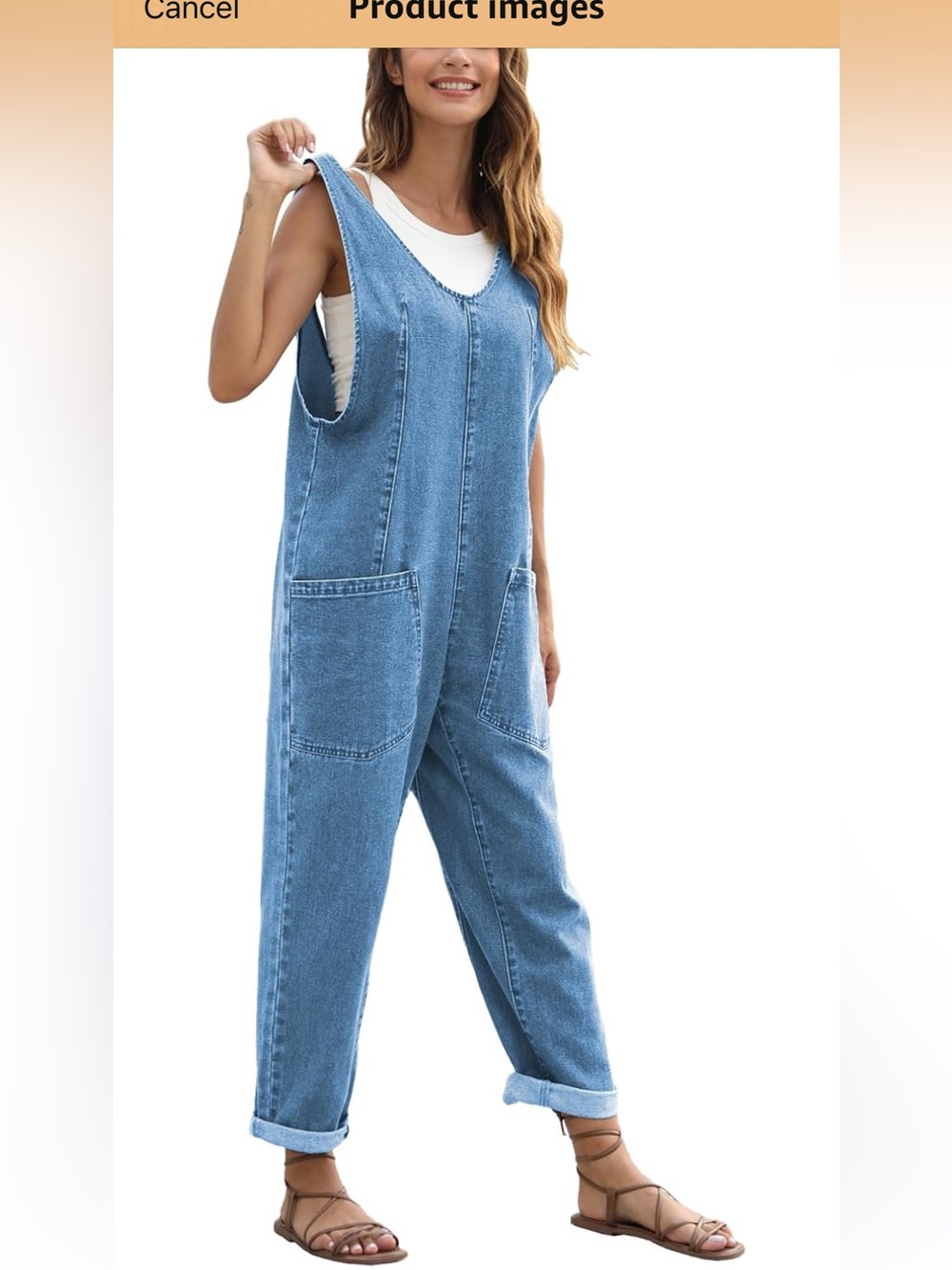 NWOT Denim Pocket Overalls - Blue Women Jeans - Picture 6 of 8